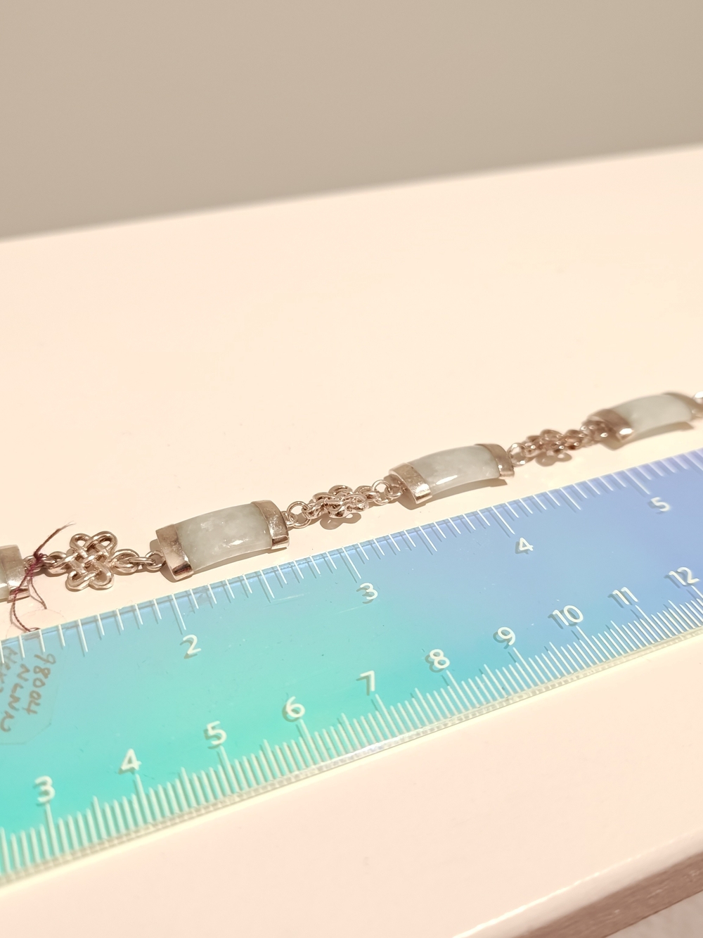 Sterling Silver White Jade Link Bracelet - Women Jewelry